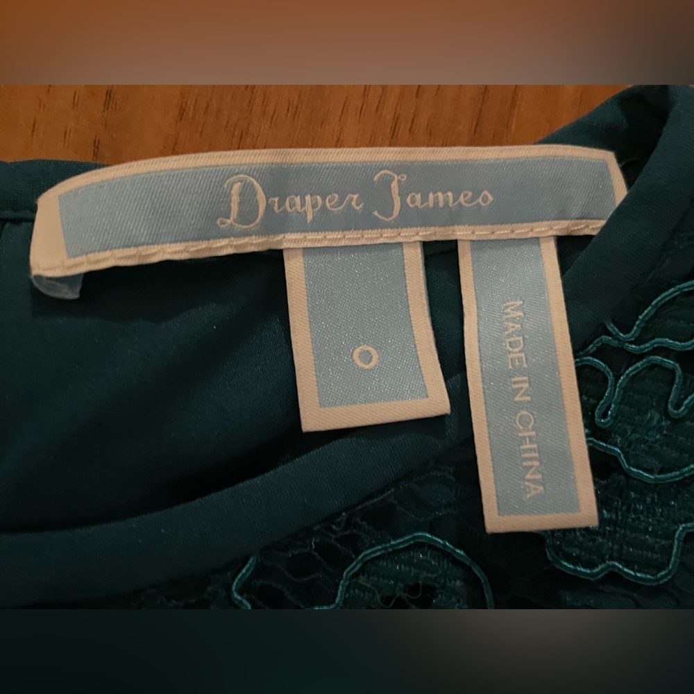 Draper James Teal Lace Bell Sleeves Fit & Flare Dress - Picture 5 of 6